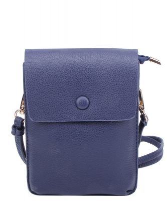 Fashion Pebble Flap Crossbody Bag Cell Phone Purse CA105 NAVY
